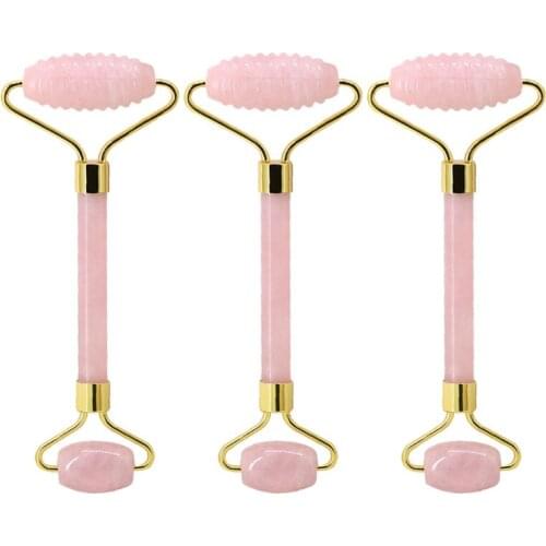Slimming Face Massager Lifting Tool Natural Rose Quartz Jade Roller Facial Massage Reduce Wrinkles And Lines Roller Massage