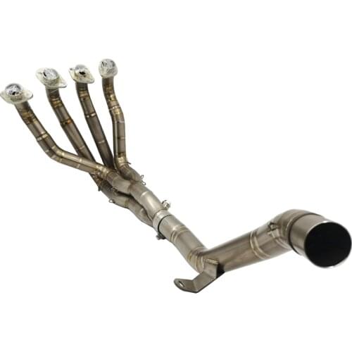 Motorcycle Modified Muffler Pipe Real Titanium Alloy Exhaust Front Header Pipe Tube Full System For Z900 2017 2018 2019