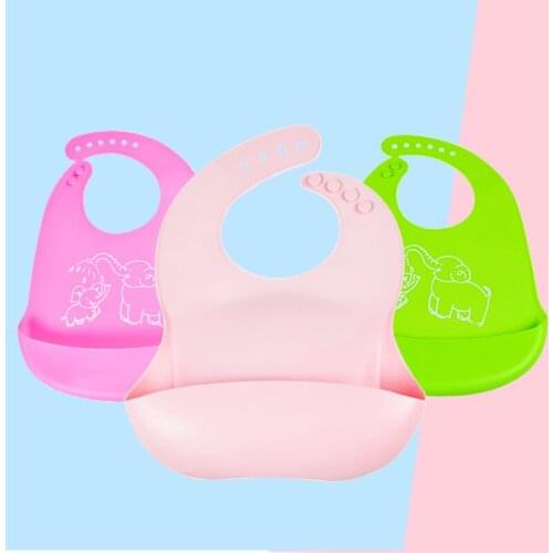 Cartoon Silica Gel Baby Bib Waterproof Infant For Boy Girl Bandana Bibs Newborn Feeding Burp Cloth Drooling Scarf Saliva Towel