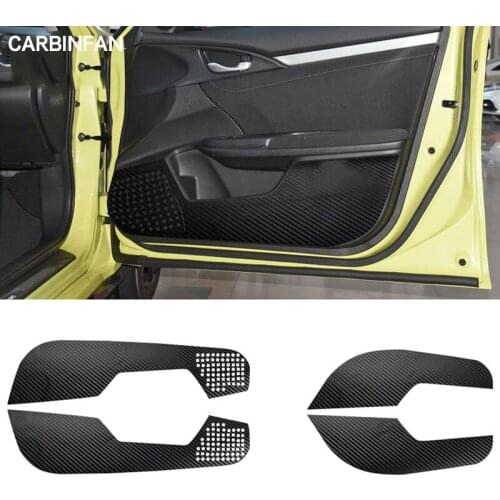 Car Styling Side Door Inner Decal Anti-kick Protective Carbon fiber Flim Sticker 4Pcs/Set For 2016-2021 Honda Civic 10th