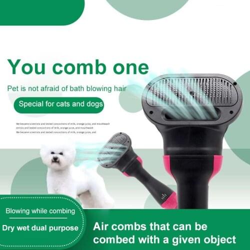 Low Temprature & Noise Pet Dryer 2-In-1 Dog Grooming Comb Pet Cat Hair Dryer Gooming Comb Animal Grooming Dryer Pet Product 2021
