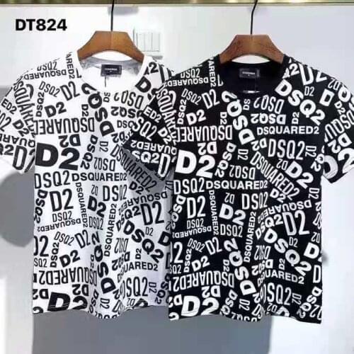 2021 New Fashion Mens D2 Cotton Casual Short-sleeved Top T-shirt Men Clothing DT824