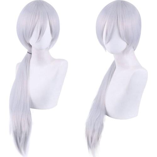 Chainsaw Man Quanxi Cosplay Wig Silver Grey 80cm Hair Halloween Accessories for Women