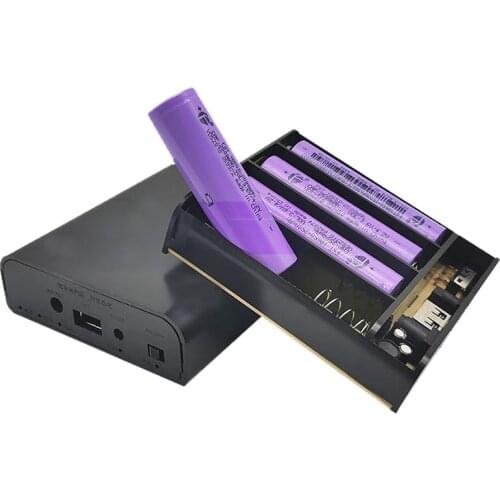 2S2P 4 Slot Batteries Container 18650 Battery casese 7.4V/8.4v Rechargeable battery pack box with protection circuit DC5521 port