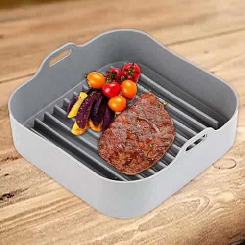 Air Fryer Silicone Pot With Handle Food Safe Oven Accessories Multifunctional Removable Resistant Grill Pan Kitchen Accessories
