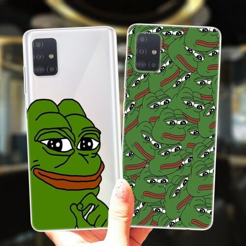 Cute Frogs Party Sad Pepe Case For Samsung A52 A72 A51 A71 A50 A70 A02 A12 A42 A32 A31 A21S A41 A40 A30 A20 A11 Silicone Cover
