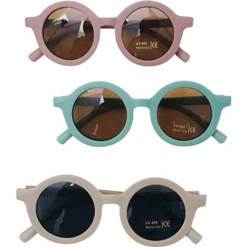 Retro Childrens Sunglasses Infants Solid Color Ultraviolet-proof Round Glasses Eyeglass for Kids