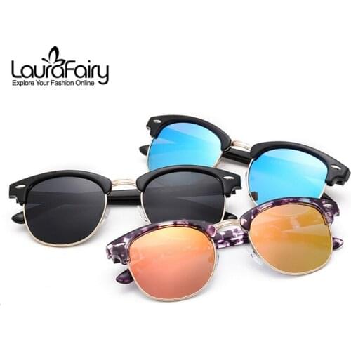 Laura Fairy Half Metal Sunglasses Men Women Brand Designer Glasses G15 Coating Mirror Sun Glasses 2016 lunettes de soleil homme