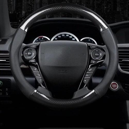 High Quality Carbon Fiber Steering Wheel Cover Leather Universal Perforated Breathable Steering Wheel Protector Anti-Slip 38CM