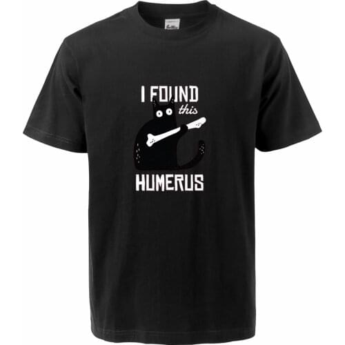 I Found This Humerus Balck Cats Cute T-shirt Men 2020 Summer Short Tee Shirt Fitness Tops Mens Clothing Cotton Streetwear