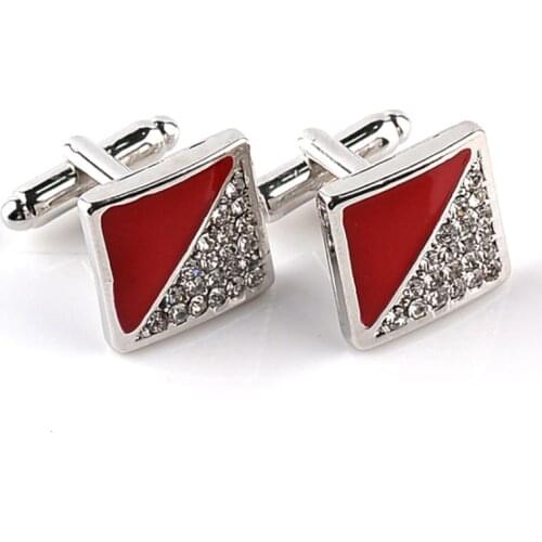 Crystal Color Button Tie Clips for Gentleman Shirt Wedding Cuff Links Jewelry One Pair Luxury Mens Fashion Cufflinks