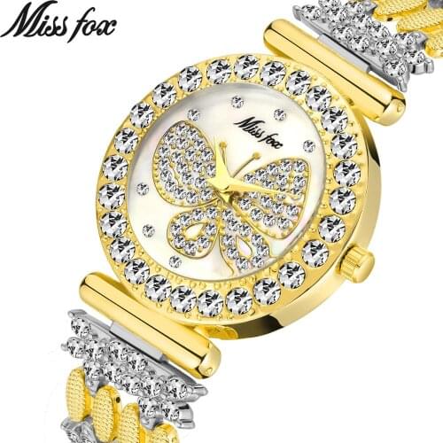 Women Watch Luxury Diamond Gold Watchs Cute Butterfly Waterproof Ladies Diamond WristWatch Relogio Dropshipping Watches Women