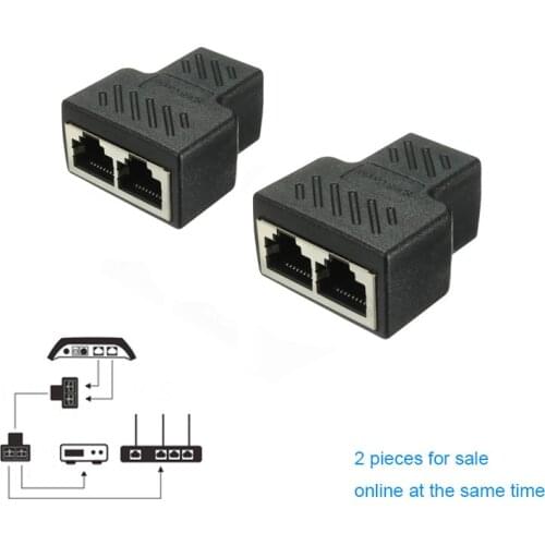 1Pair RJ45 Ethernet LAN Network Y Splitter 3 Ports Connector 1 To 2 Socket Splitter Connector Network Plug Extender Adapter