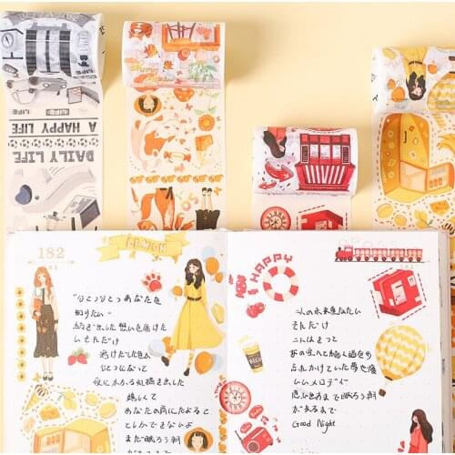 1 Roll Washi Paper Tape Youth Color Series Fresh Hand Book Photo Album Diary DIY Decorative Stickers