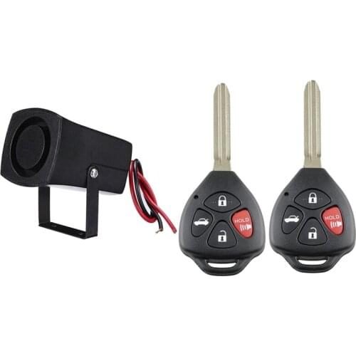1 Pcs Horn Ring Alarm System Siren Speaker Sound Alarm Speaker & 2 Pcs Car Smart Remote Key 4 Button