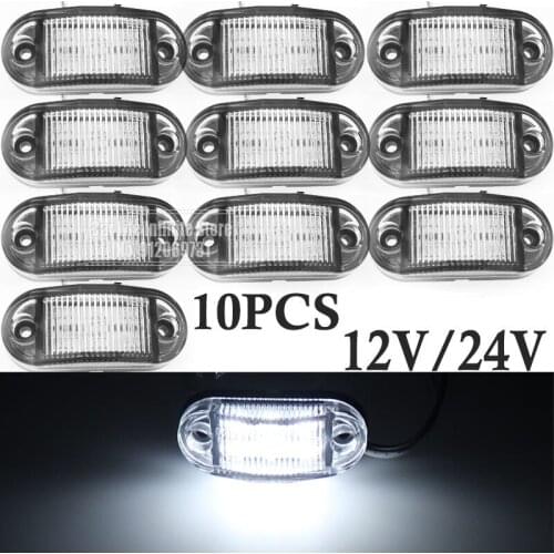 10PCS Warning Light 6LED Diode Light Oval Clearance Trailer Truck Orange White Red LED Side Marker Lamp 12V 24V Truck Accessorie