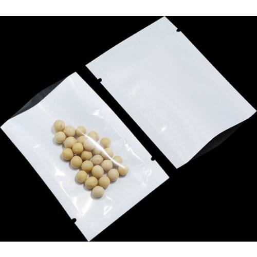 1000&2000Pcs Open Top White Clear Plastic Pouches Food Grade Film Vacuum Heat Sealing Tea Bean Grains Flat Pocket Storage Bag