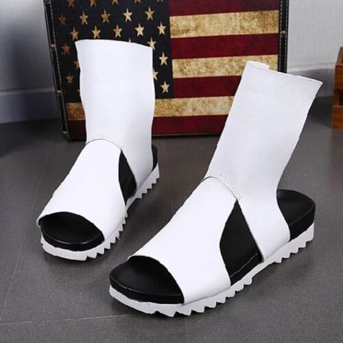 2018 Summer Cool Mans Sandal Shoes Leather Cowhide Hollow-out Roman Leisure Mens Sandals Shoes T-show Male Sandalia, US6-12