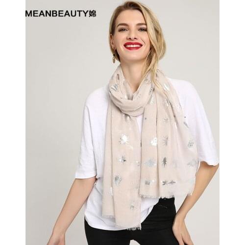 2018 New Fashion Women Shiny Silver Foil Gold Yachting Collection Infinity Scarf For Women