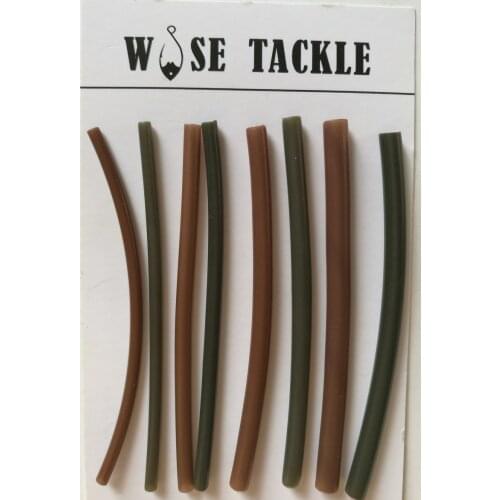 50PCS Wise Tackle Heating Shrink Tube for Carp Fishings Rigs in DarkGreen Or Brown 1.0mm 1.5mm 2.0mm 2.5mm for Fishing Tackles