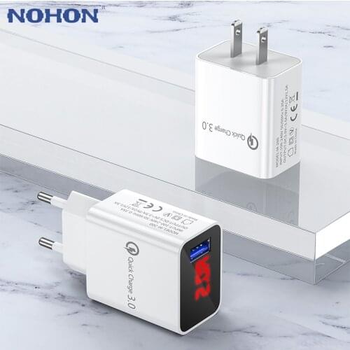 5V 3.1A Digital Display USB Charger For iPhone Charger 3.0 USB Fast Charging Wall Phone Charger For iPhone 12 11 Samsung Xiaomi