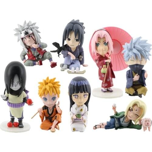 8Pcs Anime Naruto Figures Kawaii Mini Model NARUTO Action Figuras Cartoon Model Kids Gift Toys Suit Dropshipping