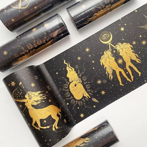 1 Pcs Big Hot Stamping Washi Tape Constellation Colorful Scrapbooking Stickers Cute Diary Decoration Materials Kawaii Stationery