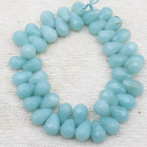 Natural Blue Amazonite Faceted 6x9mm Drop Beads 44pcs,Beads For DIY Jewelry making ,We provide mixed wholesale for all items