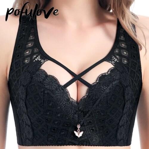 Bras for Women Plus Large Big Size Ladies Sexy Push Up Bra Lace Thin Wire Free Bras Lingerie B C D E Bralette Fashion Brasieres