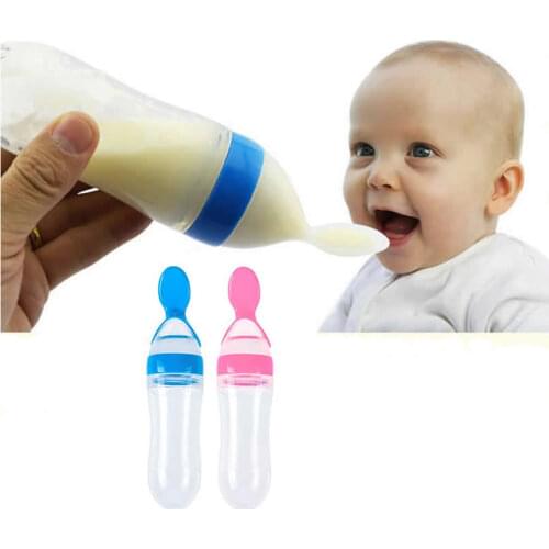 Solid Food Baby Emzik Spoon/feeding Bottle Chupete/weaning/squeezing Feeding Spoon Baby Necessities Feeder Bottle BPA Free 90ml