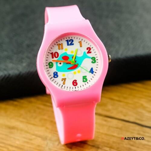 New fashion children cute blue fish dial quartz watch woman middle boys girls casual cartoon jelly wristwatch silicone clock