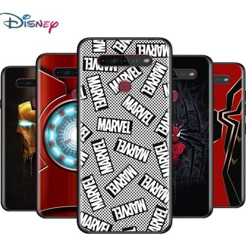 Black Soft Marvel Iron Spider man For LG K92 K62 K52 K42 K31 K22 K71 K61 K51S K41S K30 K20 G8 G8S G8X ThinQ Phone Case