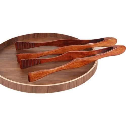 1pc Wooden Kitchen Tongs Food Tongs Salad Serving BBQ Tongs Meat Bread Toast Food Clip BBQ Clamp Kitchen Buffet Utensil Tools