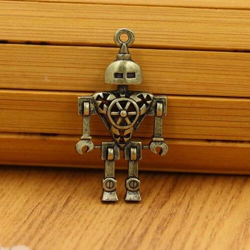DIY jewelry accessories Bronzed Robot retro alloy charms DT0204
