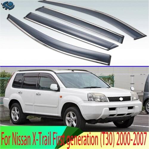 For Nissan X-Trail First generation (T30) 2000-2007 Plastic Exterior Visor Vent Shades Window Sun Rain Guard Deflector 4pcs