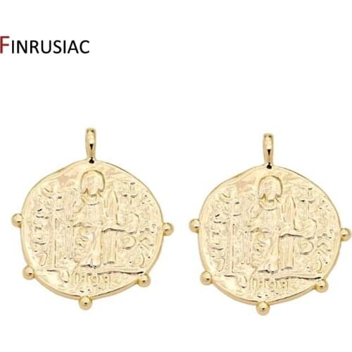 European Retro Religious Totem Pendant Coin Pendants DIY Chic Necklace Jewelry Making Accessories