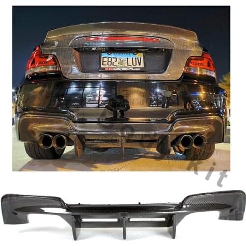 Carbon fiber rear bumper lip diffuser, spoiler for BMW 1 Series E82 1M, Coupe Base 2 doors 2011 FRP, plac