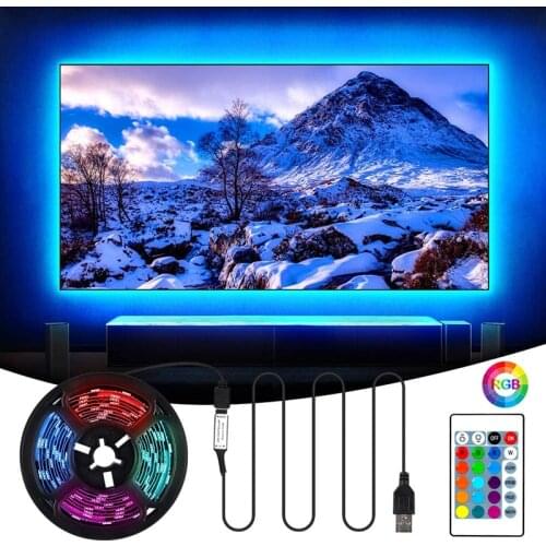 1M/2M/5M RGB LED Strip Lights SMD5050 Flexible USB Not Waterproof LED Light Strip Backlight Tape 5V LRibbon LED Strips For Room