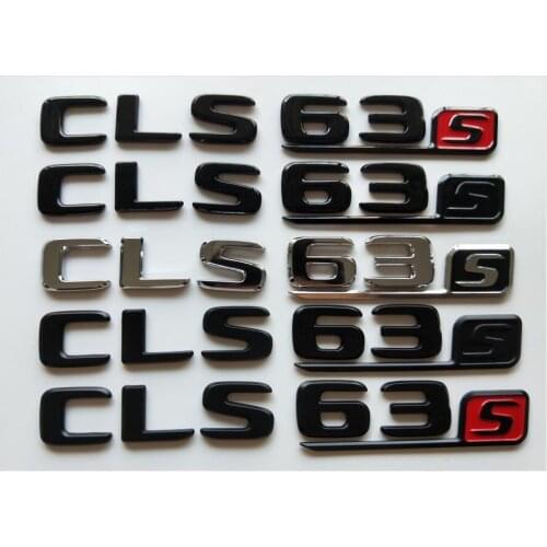 Chrome Black Letters Number Trunk Badges Emblems Emblem Badge Sticker for Mercedes Benz C218 C257 X218 CLS63s CLS63 S AMG