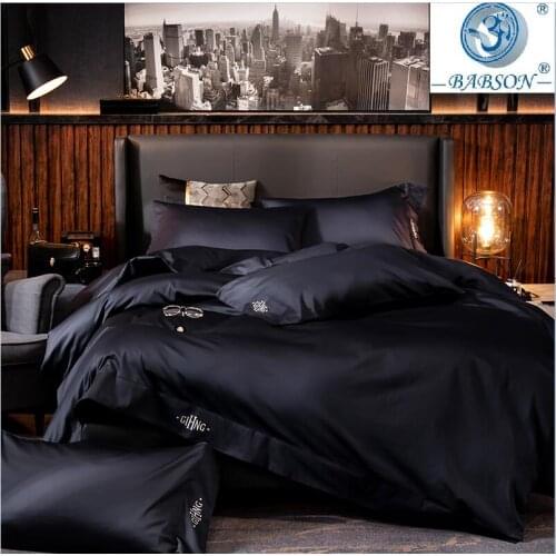 2021 Egyptian cotton Bedding sets Queen King size Embroidery Bed Duvet cover Bed sheets/fitted sheet linen set hotel bed set