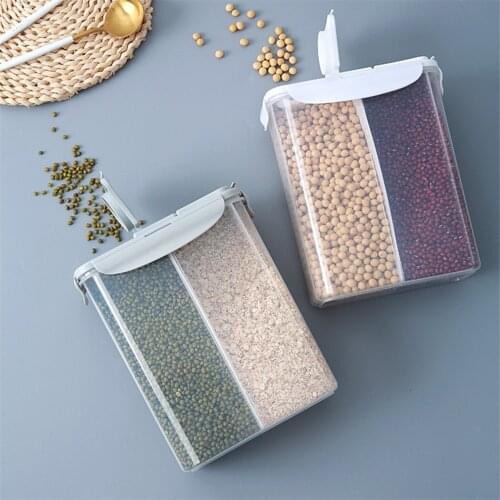 Cereal Disp Rice Bucket Home Division Seal Insect And Moisture Proof Kitchen Storage Box Whole Grain Storage Dispenser