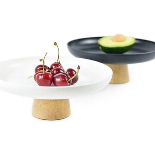 Round Solid Wood Base Tray Living Room Fruit And Vegetable Storage Tray Simple Desktop Small Object Snack Storage Tray