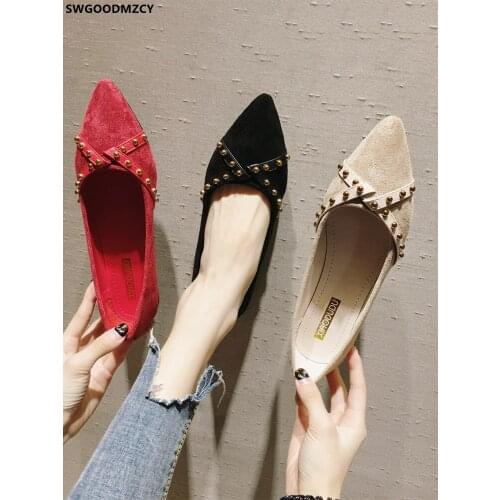 Loafers Women Korean Fashion Slip on Shoes for Women Barefoot Shoes Rivets Flats Shoes Women Casual Zapatos De Mujer Zapatos