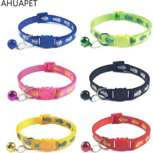 Cartoon Quickly Release Collares Gato Collar Gata Chihuahua Cat Necklace Cat Collar With Bell Kitten Adjustable Buckle Polyester