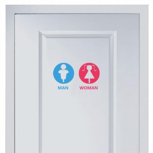 Cartoon marks for men and womens toilet Vinyl Sticker Fashion for Shop Office Home Cafe Hotel Toilets Door Decor Wall Stickers