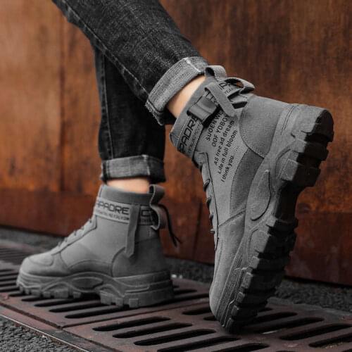 2020 Hot Sale Men Shoes Running Autumn Comfortable Breathable Lace-up Man Sport Shoes Platform High Top Sneakers Masculino W2