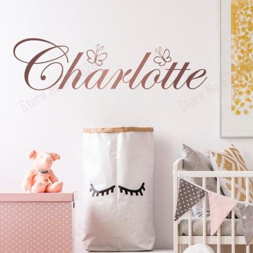Girl Name Wall Decal Personalized Name Stickers Butterfly Decal Name Decal for Nursery Nursery Decor Girl Girl Room Decor Z637