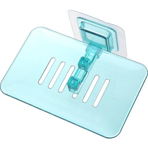 Wall-mounted Drain Bathroom Soap Box Perforated Wall-mounted Soap Box Crystal Drain Soap Rack Creative Bathroom Storage Rack