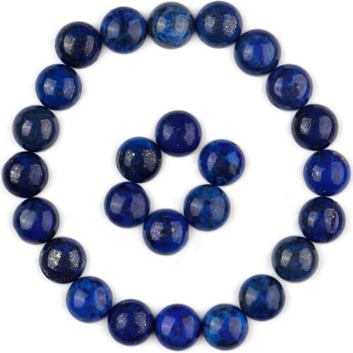 Wholesale 10pcs/lot Dia 4/6/8/10/12/14/16mm Round Flat back Lapis Lazuli Stone Cabochons Beads Pendants for DIY Jewelry Making