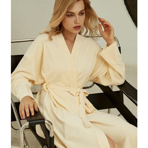 Night gown kimono robe autumn winter new warm pajamas womens bathrobes long-sleeve cardigan womens home wear sexy nightwear